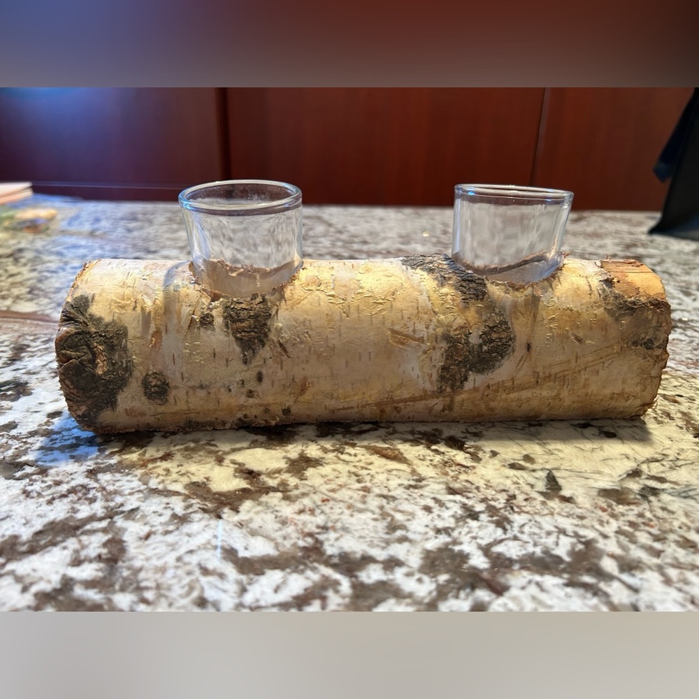 Birch candle holder